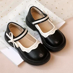 Fashion Girl School Shoes Patchwork Kid Princess Shoes for Children Shallow Toddler scarpe in pelle con bordo arruffato causale Mary Janes