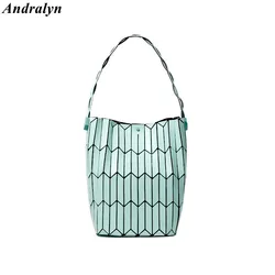 Japanese Style Rhombus New Top-handle Bags Women's Vegetable Basket Ethnic Style Bucket Bag Fashion Shopping Bag Handbag