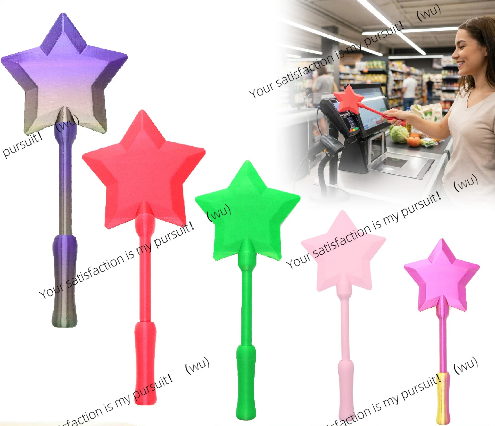 3D Printed, Starlight Magic Wand Contactless Payment Clip