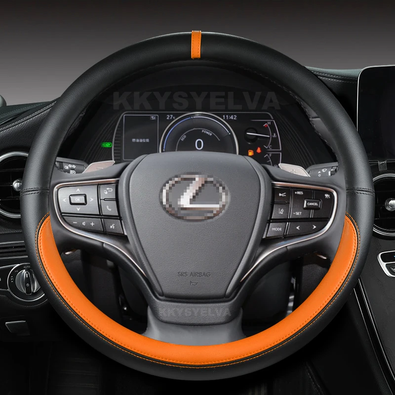 극세사 가죽 자동차 핸들 커버, 렉서스 is250 RX350 is350 GX460 is300 ES350 RC LS NX CT200h 용 자동차 액세서리