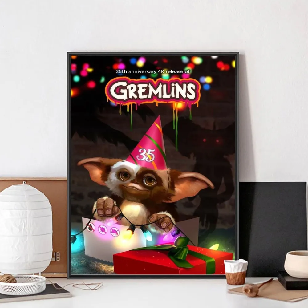 Gremlins Movie Poster No incorniciato Poster Kraft Club Bar Paper Vintage Poster Wall Art Painting Bedroom Study Stickers