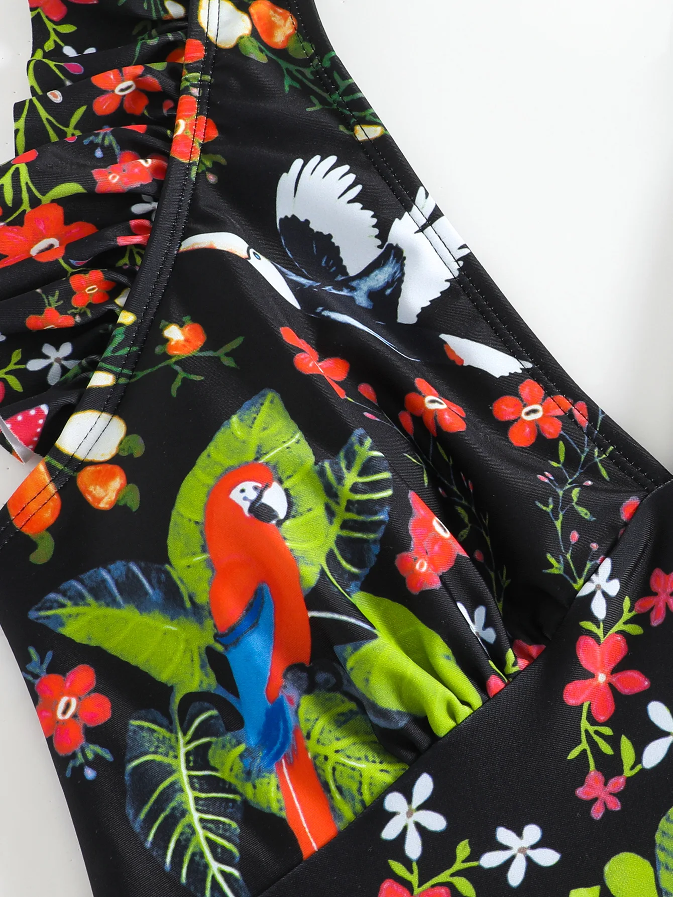 Traje de baño de verano de una pieza, ropa de mujer, traje de baño para mujer, vestido de estilo playero con estampado floral y cuello en V