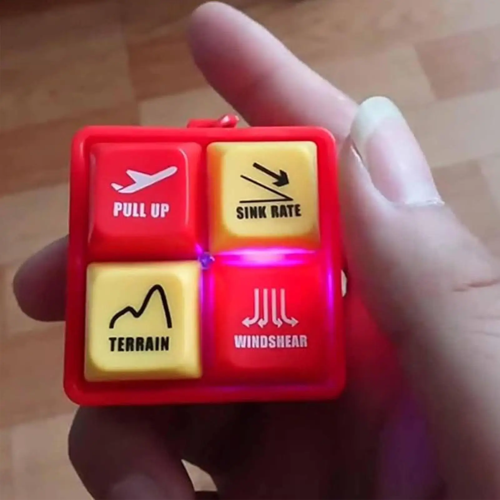Pendant Pilot Alert Keychain Funny Warning Sound Simulator Survival Keyring For Women Birthday Travel Home School Camping Picnic