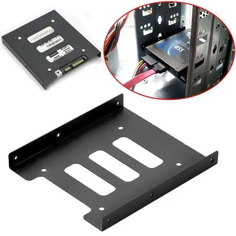 2.5 to 3.5 Inch Hard Drive Mounting Bracket Metal SSD HDD Adapter Holder for DIY PC Assembly Upgrade Use