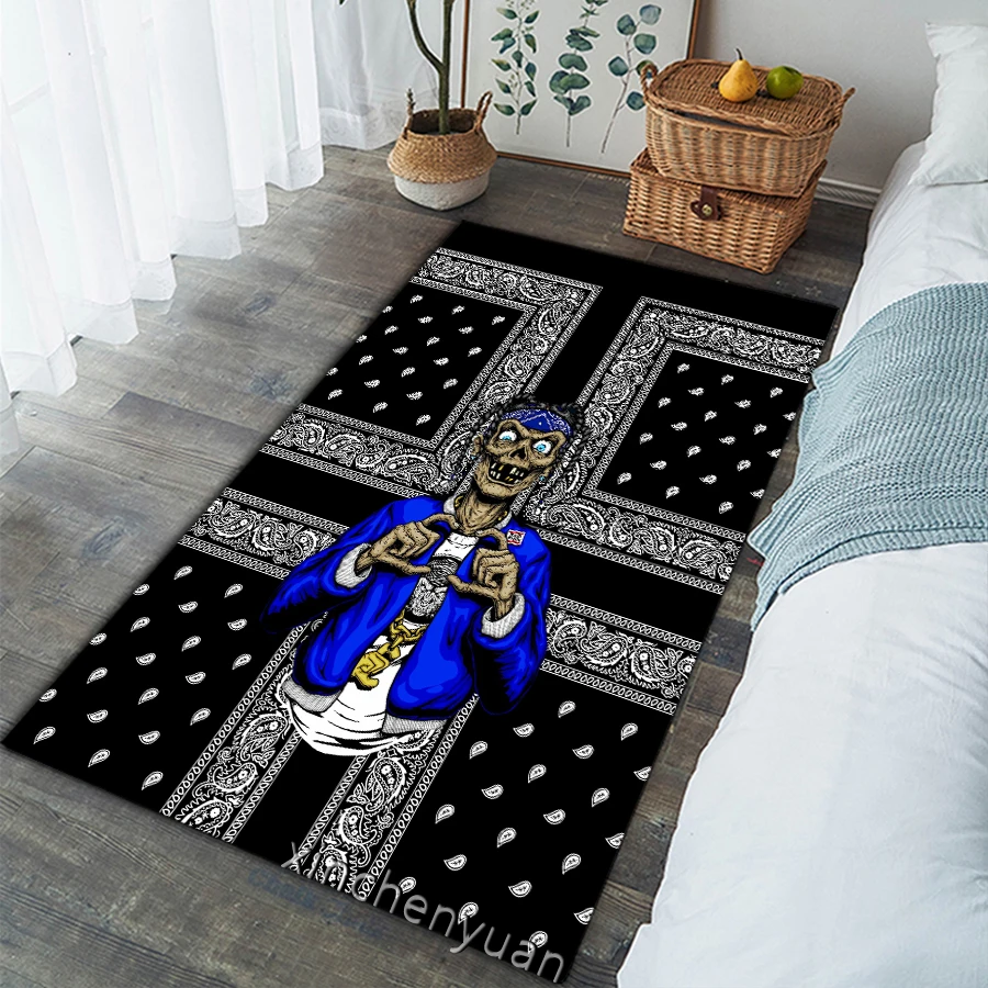 phechion Bandana Art 3D Print Carpet Square Anti-Skid Area Floor Mat Rug Non-slip Mat Dining Room Living Room Soft Bedroom S107