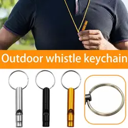 Mini Pfeifen Anhänger Schlüssel bund hohe Dezibel Outdoor-Anruf tragbare Überleben Notfall Camping Tool Schiedsrichter Training Metall pfeife