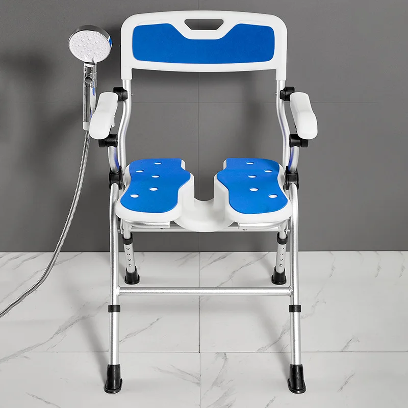 كرسي حمام قابل للطي بنقرة واحدة، مقعد حمام للحمام لكبار السن والنساء الحوامل والمعاقين، يتم رفع دش خاص غير قابل للانزلاق