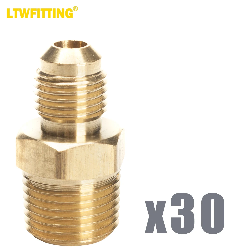 

LTWFITTING Brass Flare 5/16" OD x 3/8" Male NPT Connector Tube Fitting(pack of 30)