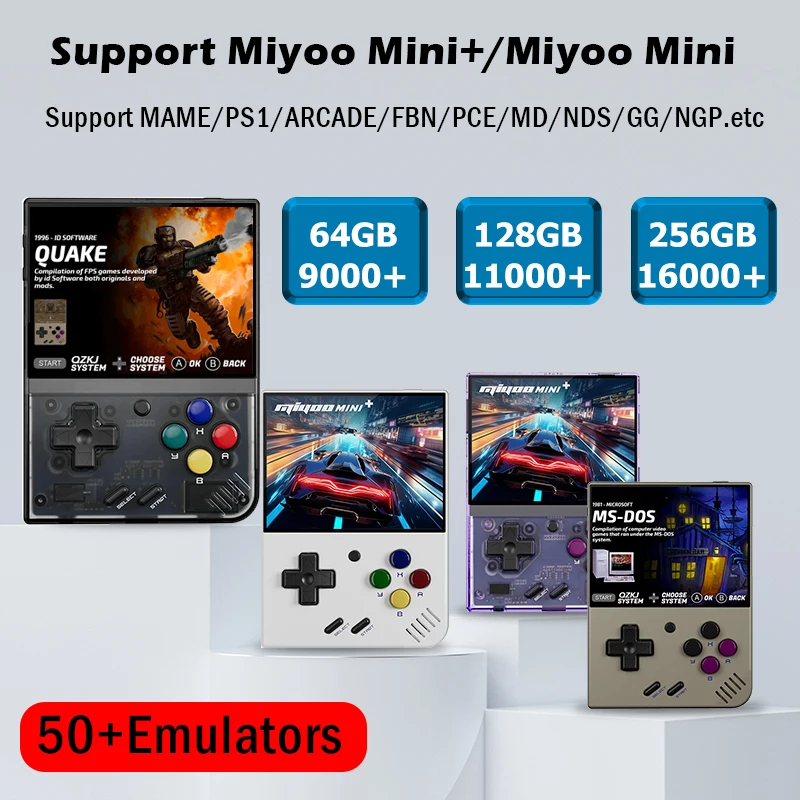 Nuovo sistema Game Card Miyoo Mini Game 256GB 16000 + giochi 50 + emulatori supporto PS1/NDS/MAME Retro Game TF Card per Miyoo Mini Plus