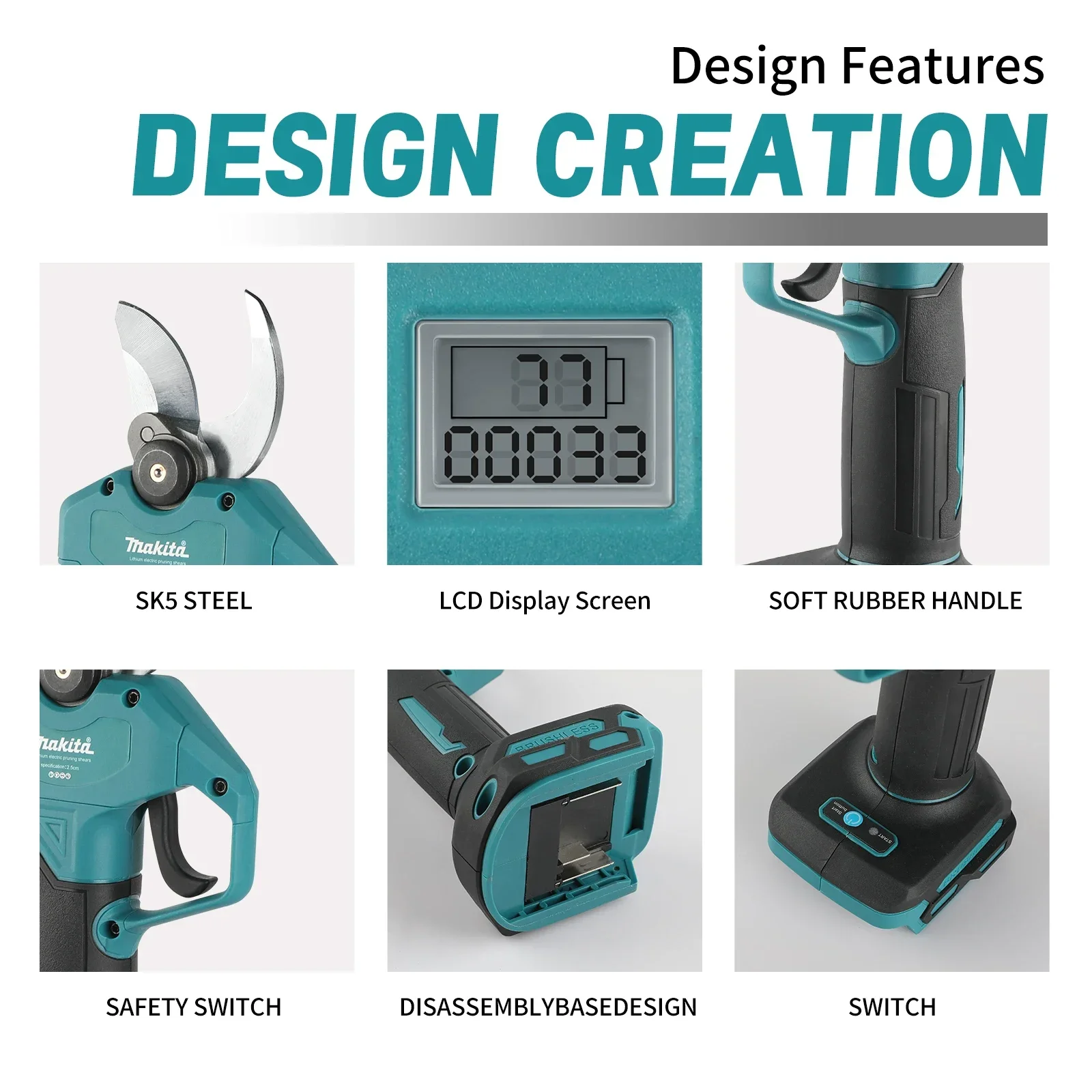 Tesouras de poda sem fio sem escova Makita 18V: a ferramenta ideal para aparar árvores frutíferas e galhos precisos e sem esforço no seu jardim