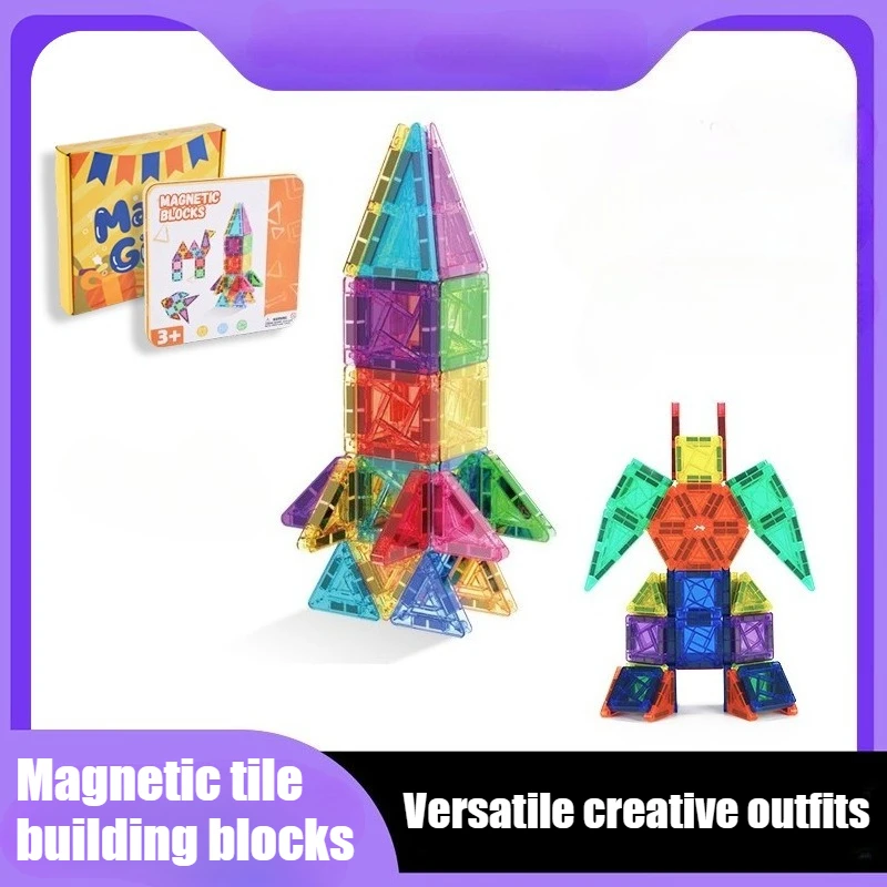 Magnetische tegel bouwstenen Educatief speelgoed voor kinderen Sterke magneetdoos Mini magnetisch vel Kleur raampaneel Jongen cadeau