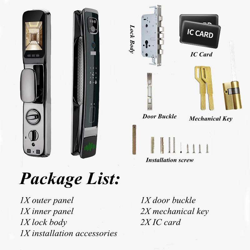 3D Face Recognition Fingerprint Door Lock Automation Smart Password IC Card APP Remote Control Stay And Capture Electronic Locks