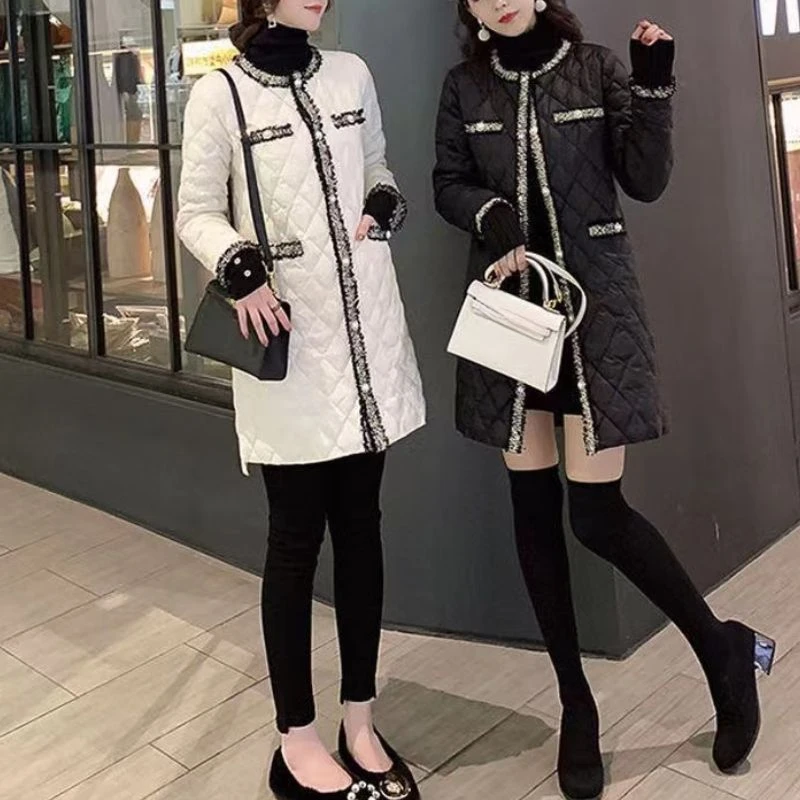 Autumn Winter Women's Elegant Fashion Loose Parkas Top Ladies Casual All-match Cardigan Coat Female Buttons Long Jacket Outwear