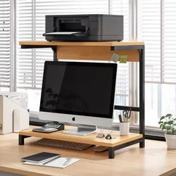 Desk Bookshelf Organizer Office Desk Bookshelf Holder Desktop Storage for Computer Laptop PC Printer Screen for Home Office