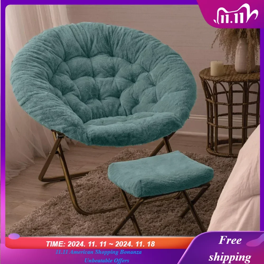 

Livingroom Chairs Cozy Chair with Footrest Ottoman/Faux Fur Saucer Chair for Bedroom Large Furniture Leisure Living Room Chairs