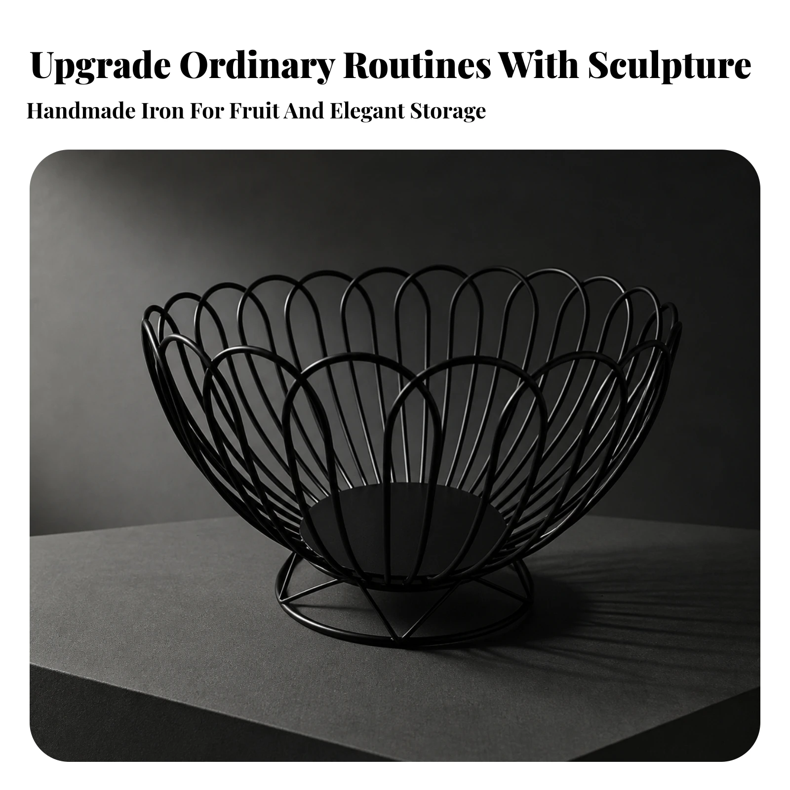 Lotus-Style Fruit Bowl Long-Lasting Metal Fruit Bowl with Pedestal Base Matte Finish Space-Saving for Dining Table, Entertaining