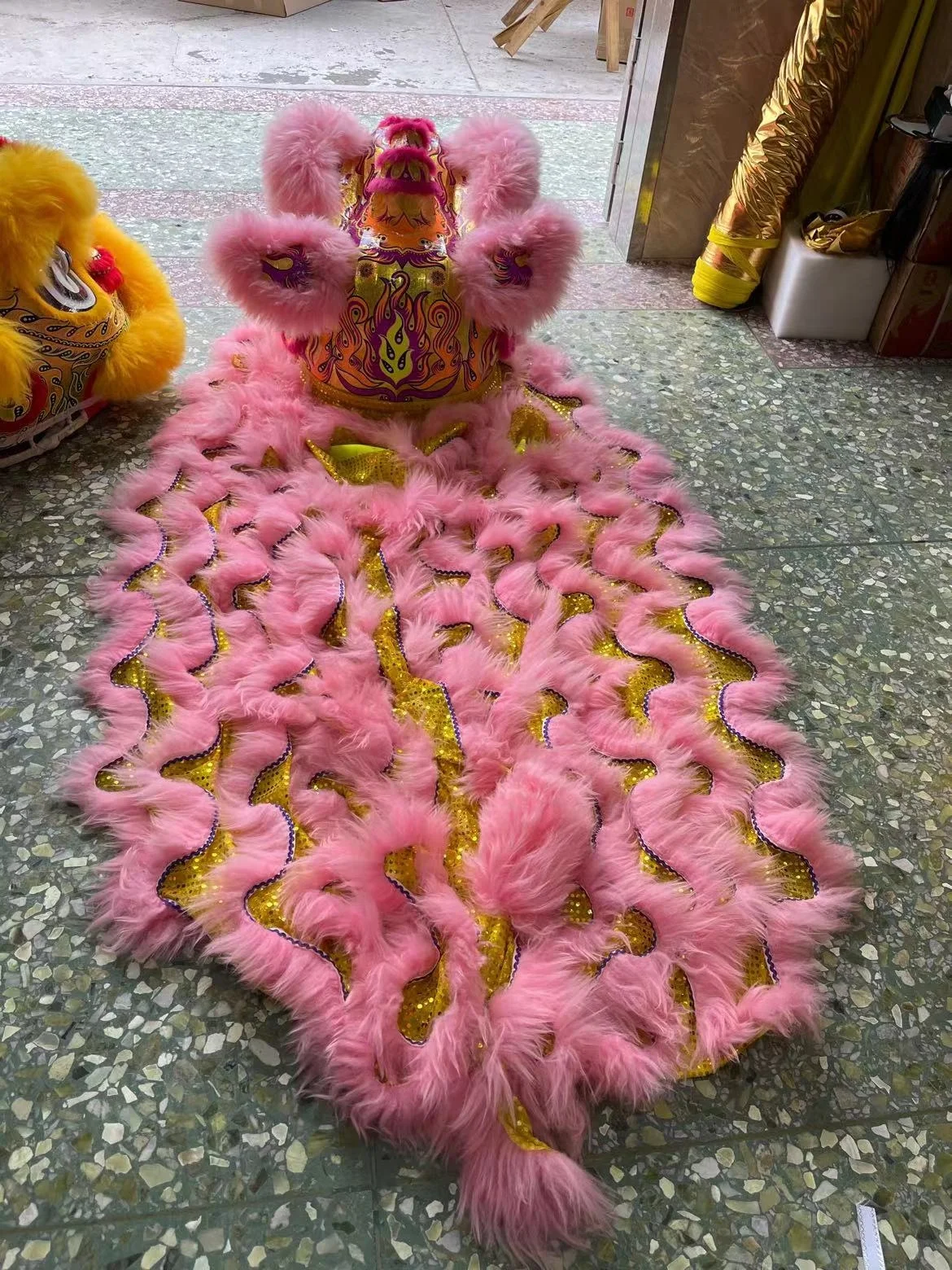 Hand Craft Lion Dance Normal Size China Two People Performance Lion Dance Costume Chinese Culture Dancing Lion