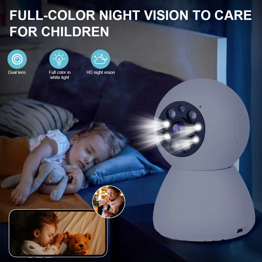 Security Camera with Color Night Vision and Robust Design for Indoor Outdoor Home Monitoring