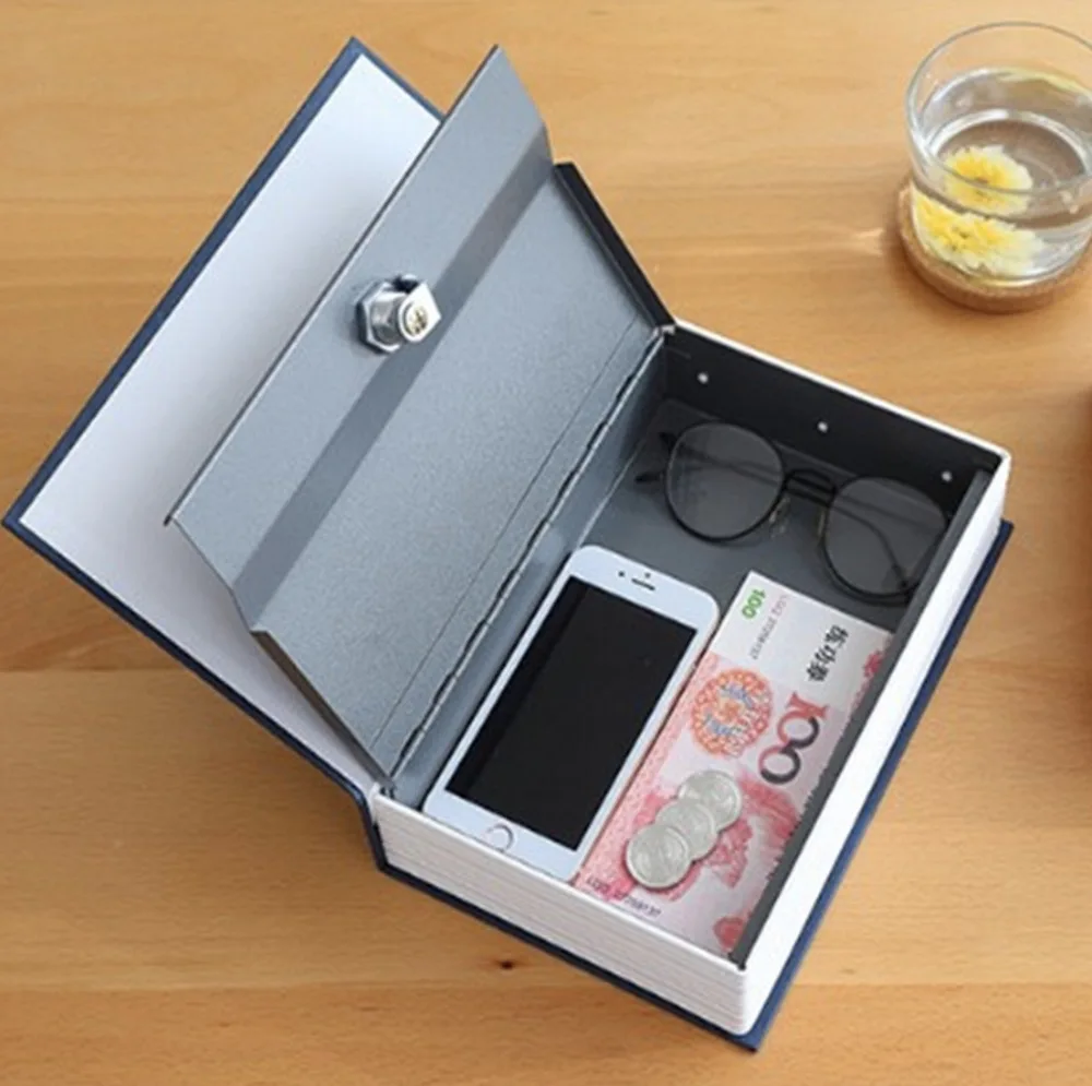 Secret Box Book Safe with Key Lock Money Jewelry Safty Collection Case Household Locker Storage Box Cash Secure Boxes