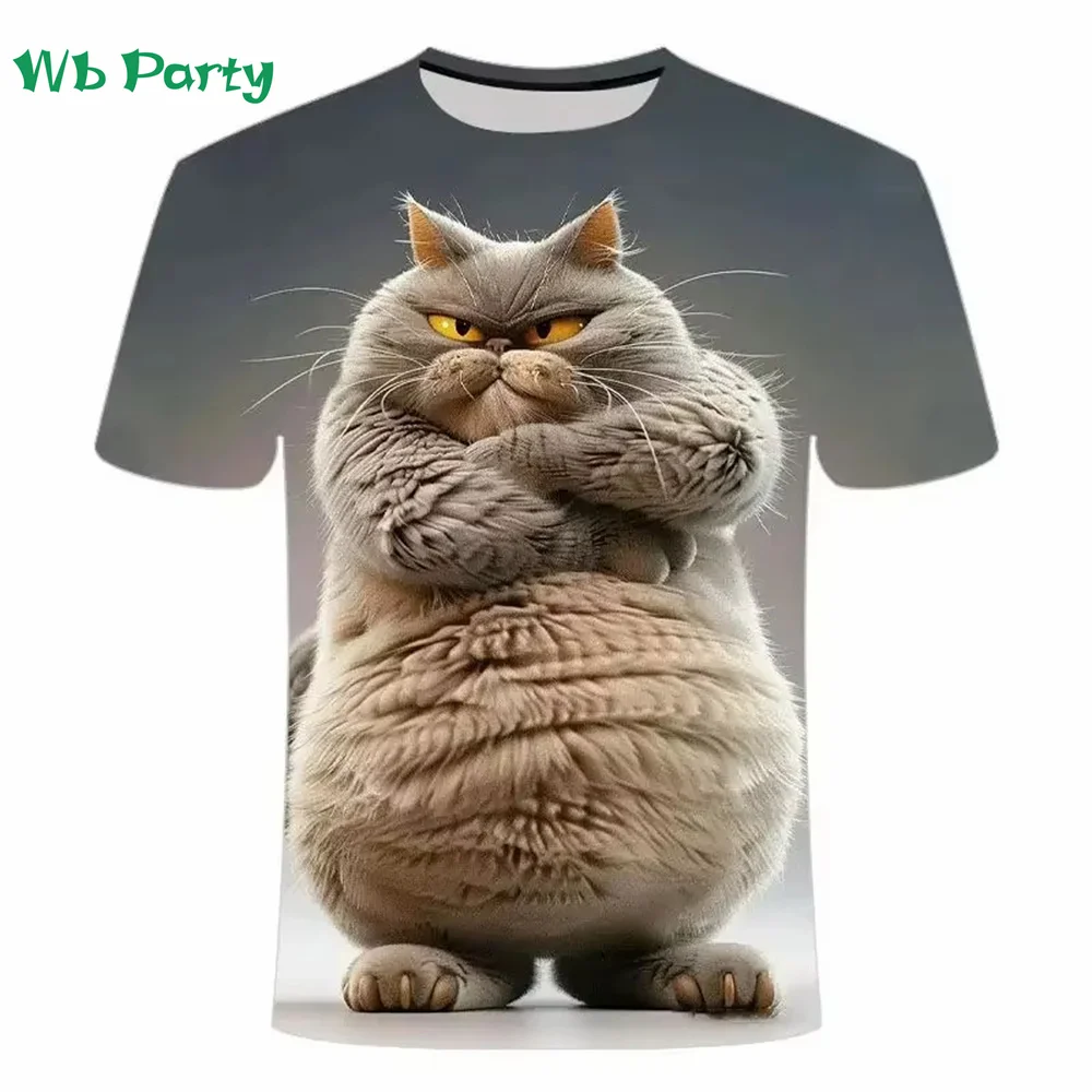 Cat T shirt Men Fashion Men\'s Clothing 3D Print Cat Graphic T shirts Casual Loose Mens Clothing O-Neck Harajuku Mens T shirt Top