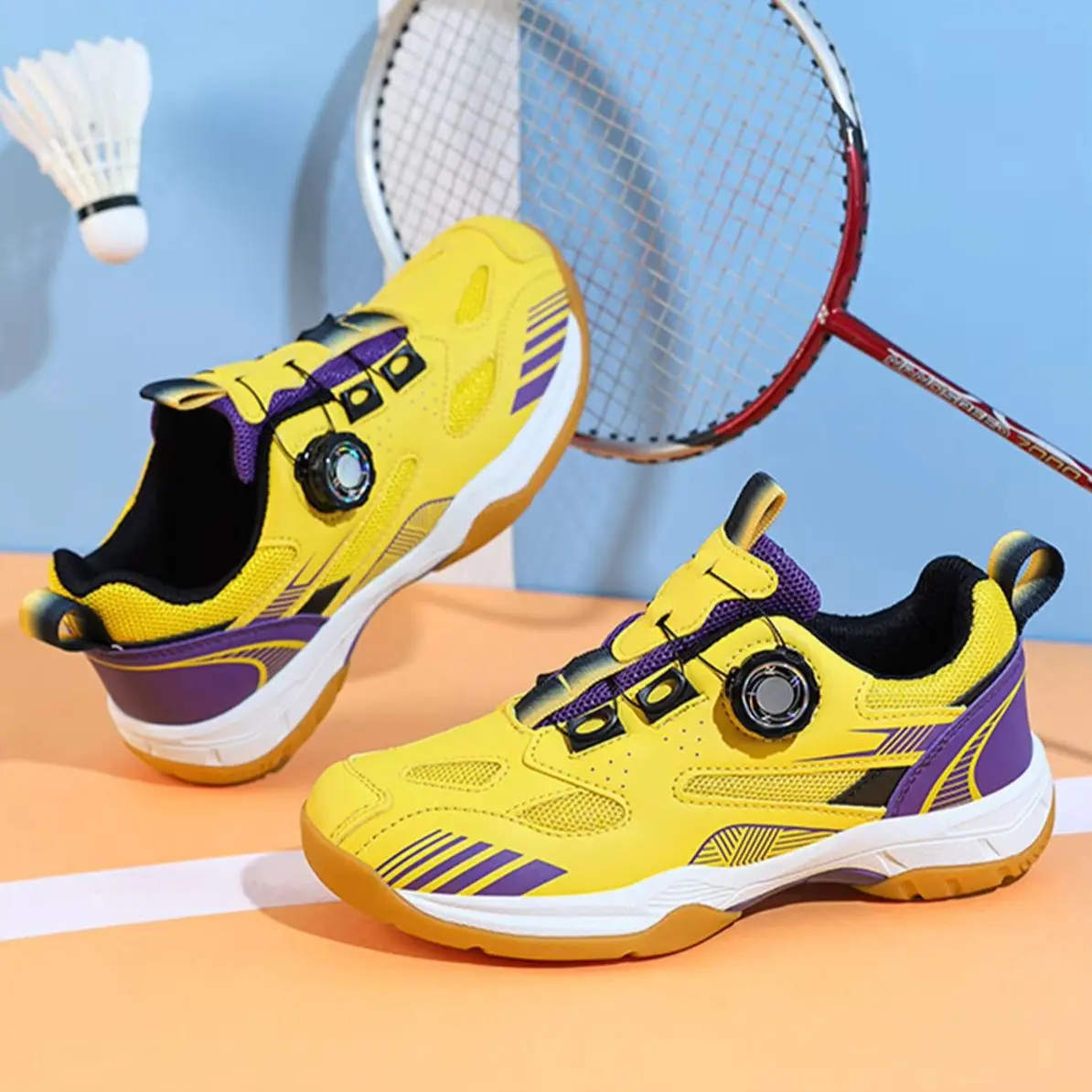 

Pickleball/Badminton/Tennis Shoes - Men & Women's Responsive Cushioning, Stability, Anti-Torsion, Rotating Buckle Sneakers