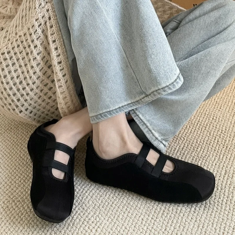 

Сезон весны и осени, повседневные женские балетки на плоской подошве, новый стиль 2025 года, женская обувь с круглым носком, модные удобные туфли на плоской подошве