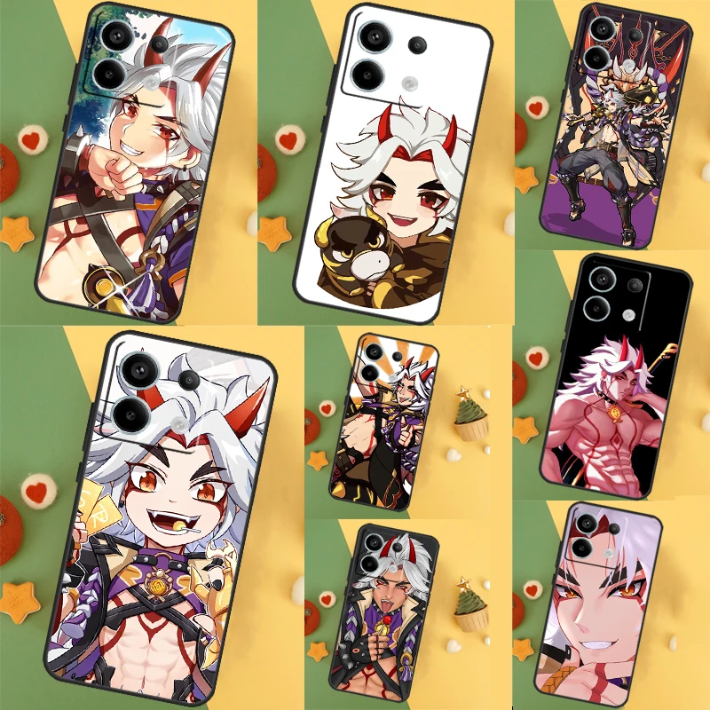  Genshin Impact Arataki Itto Cover For Xiaomi Redmi Note 13 12 11 9 10 Pro 12S 11S 10S 9S Redmi 13 12 10C 12C 13C Case