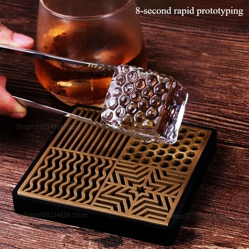

Copper Ice Stamp Mold For Bartender Textured Ice Cube Maker Professional Bar Tool