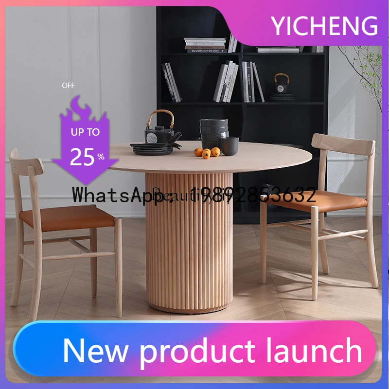 

minimalist designer medieval solid wood dining table Japanese log striped table