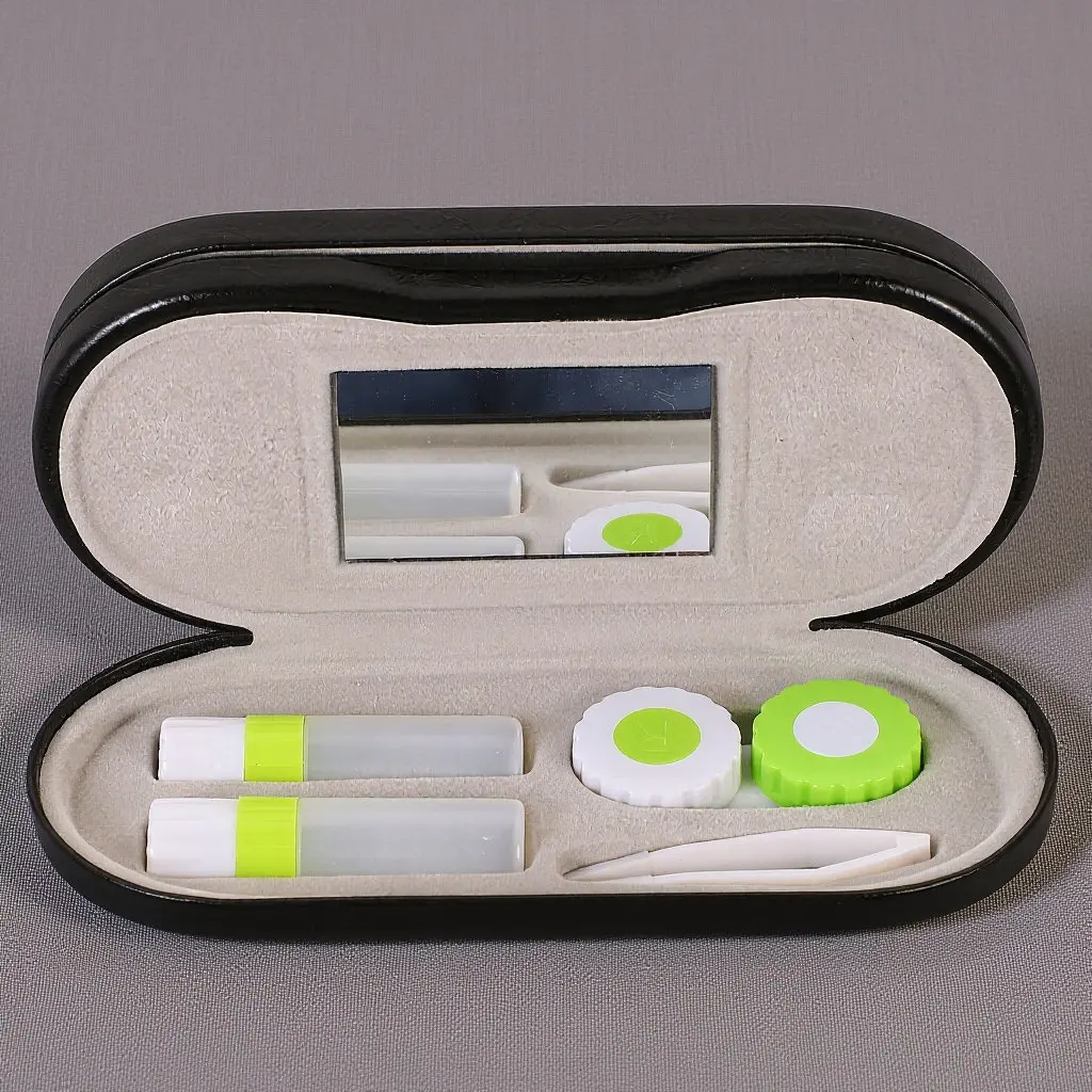 

2-in-1 Eyeglass Case Lens Accessory Organizer Sleek Compact Design Scratch Proof Lined Interior Fits Most Standard Frames Travel