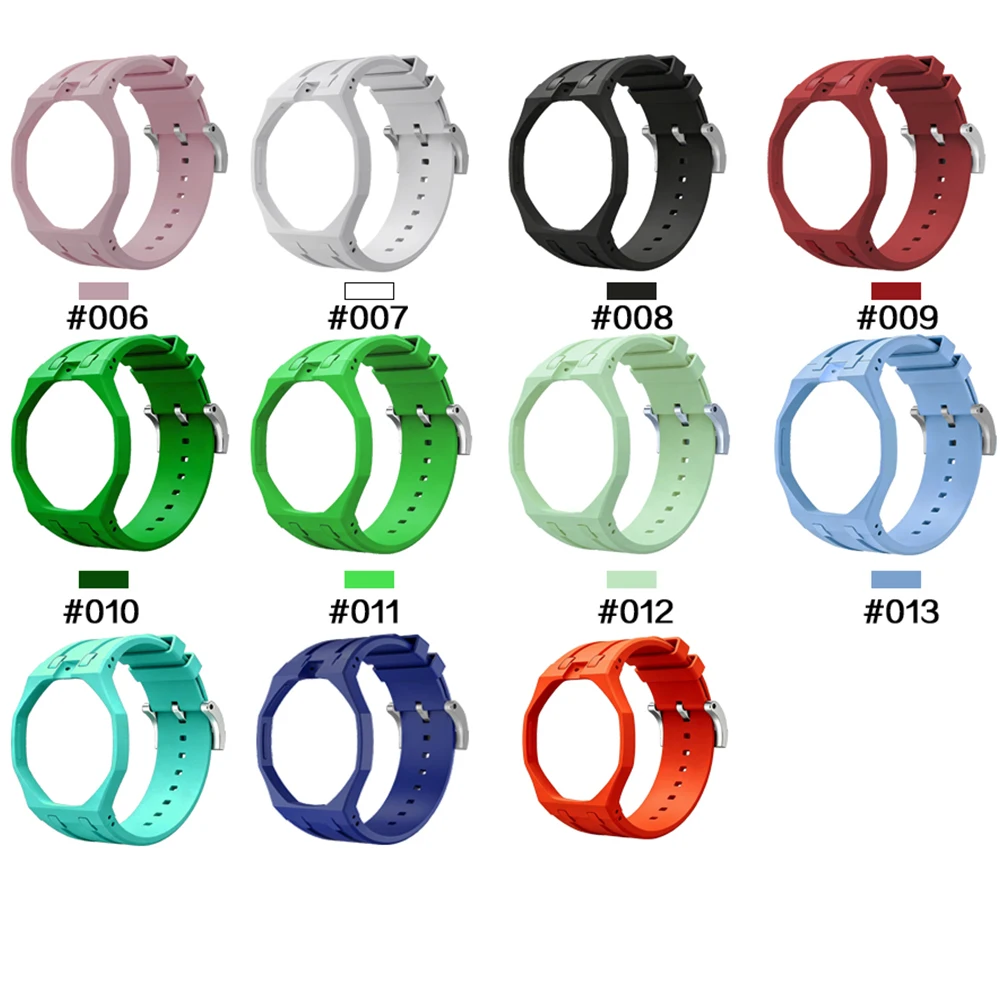 2in1 Bioceramic Case&Silicone Strap For Swatch x AP Royal pop Pocket watch bands Modification kit integrated Silicone Wirstband