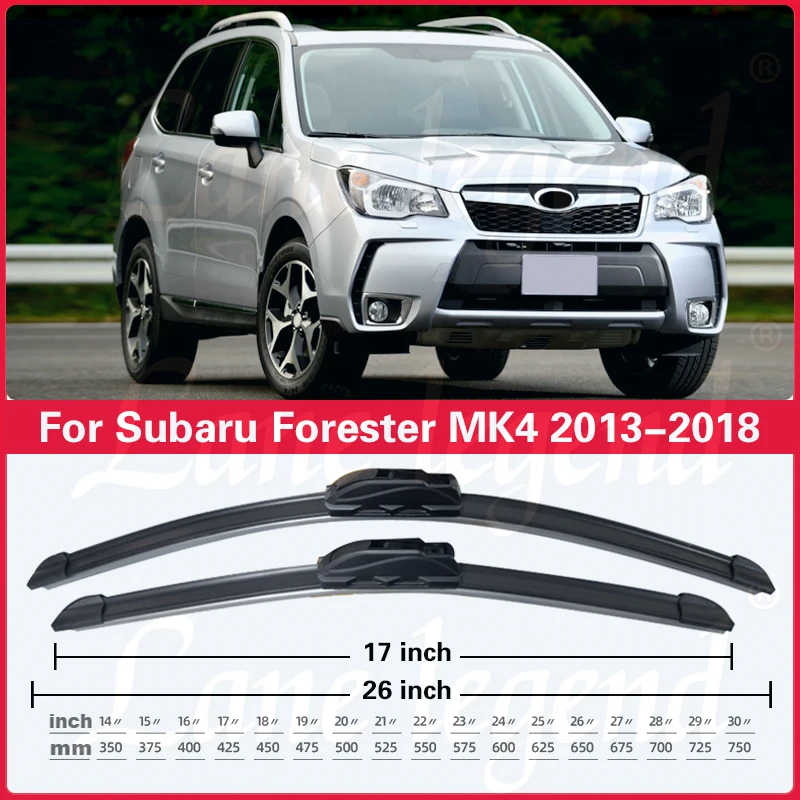 Car Front Rear Wiper Blades Set Kit For Subaru FORESTER MK4 2013 - 2018 LHD Windshield Windscreen Window Rain Brush 26\