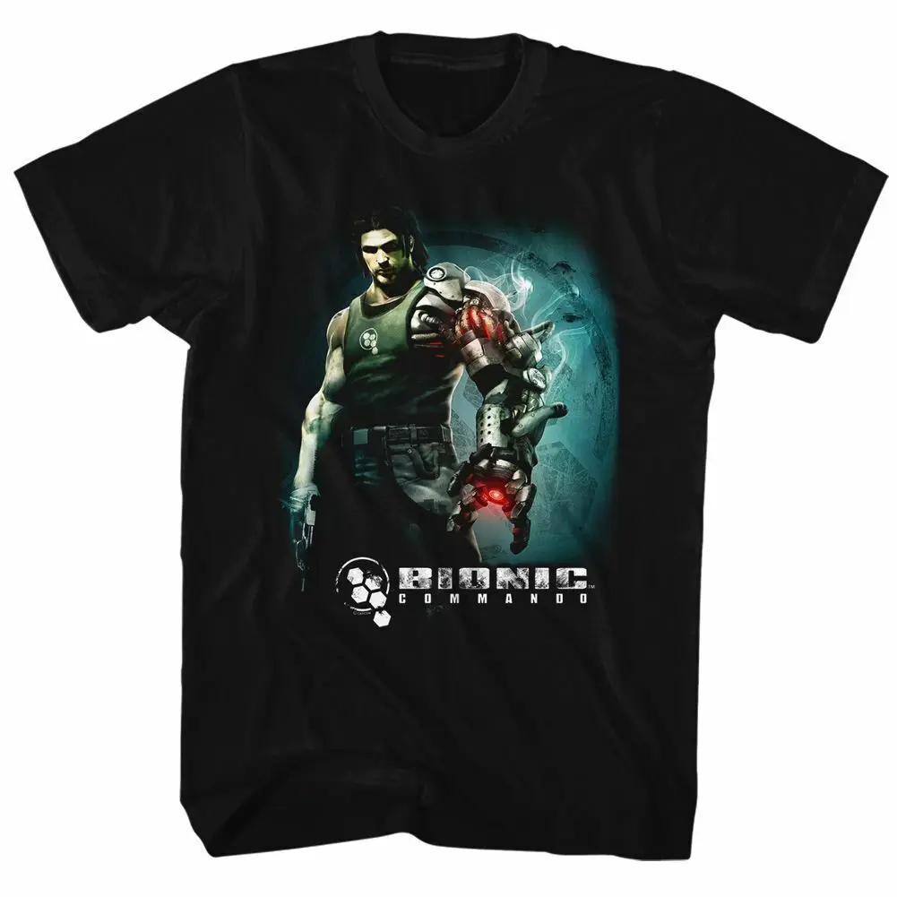 Bionic Commando Steam Arm Black Adult T Shirt