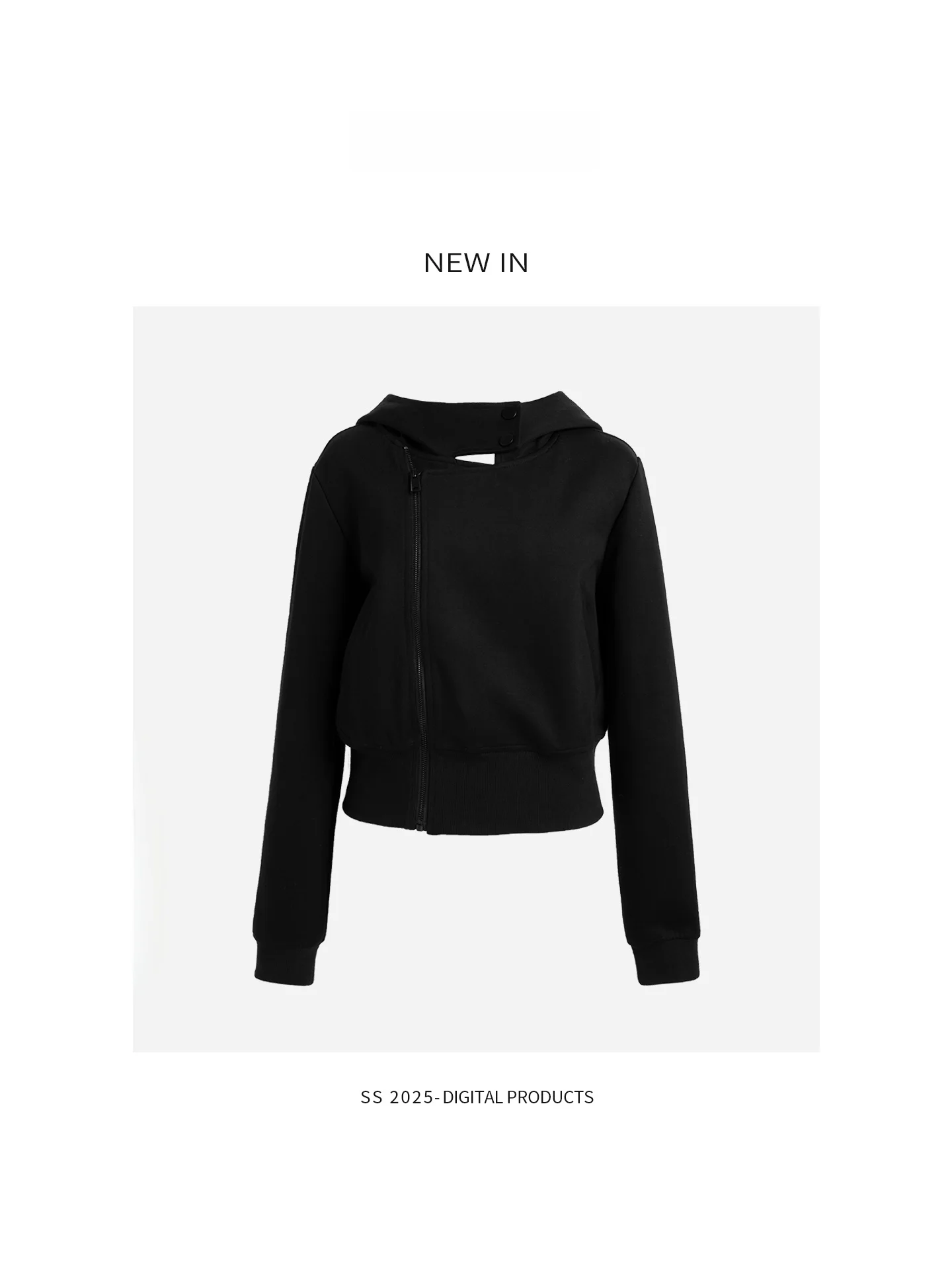 

Повседневная модная приталенная черная куртка с длинными рукавами для женщин, из смесового хлопка, на молнии, с капюшоном, осенняя новинка