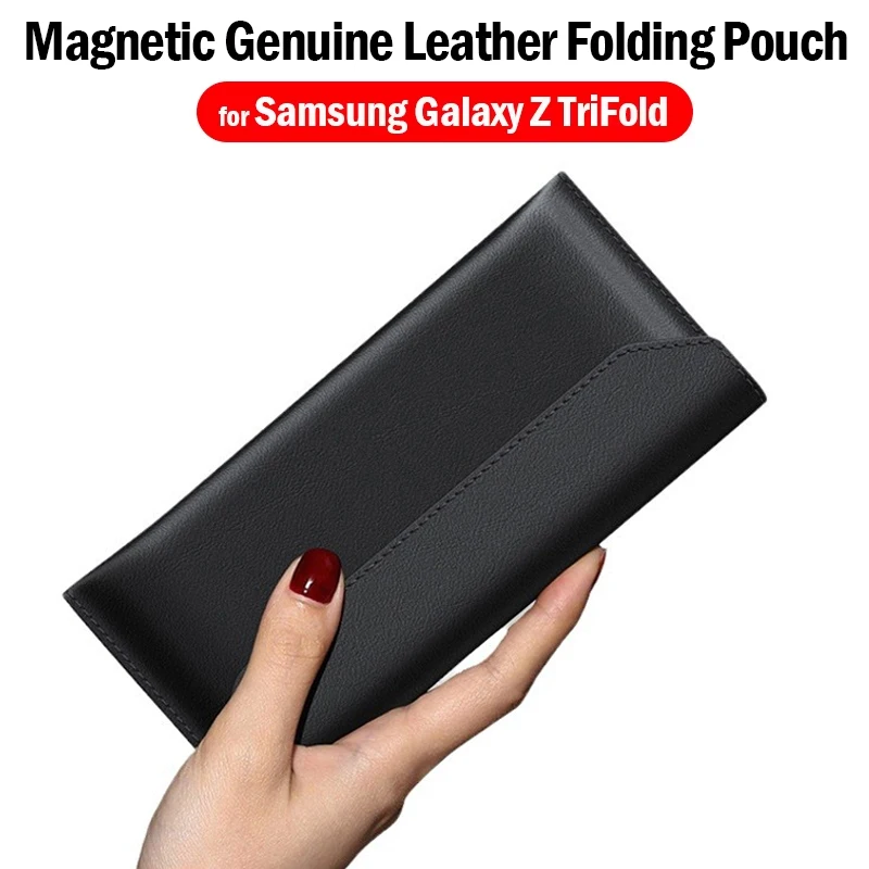 

Для Samsung Galaxy Z TriFold Tri Fold Чехол из воловьей кожи Складной кошелек из натуральной кожи Защитный чехол Сумка Fundas Capa
