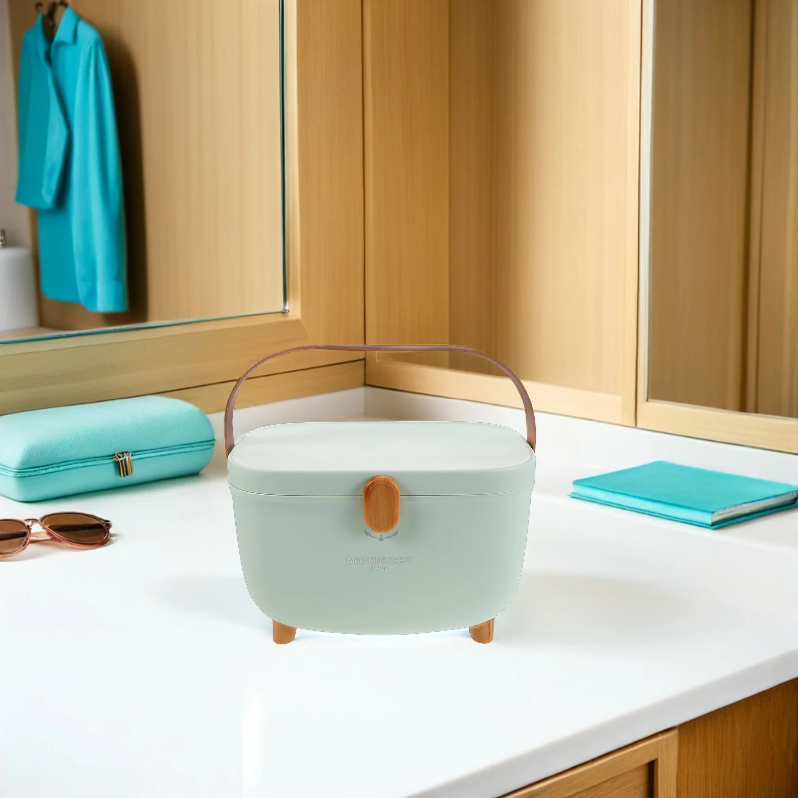 صندوق تنظيم الأدوية بسعة كبيرة ومتعدد الطبقات صندوق تخزين طبي محمول للمنزل والمكتب والسفر وحاوية الطوارئ العائلية #5