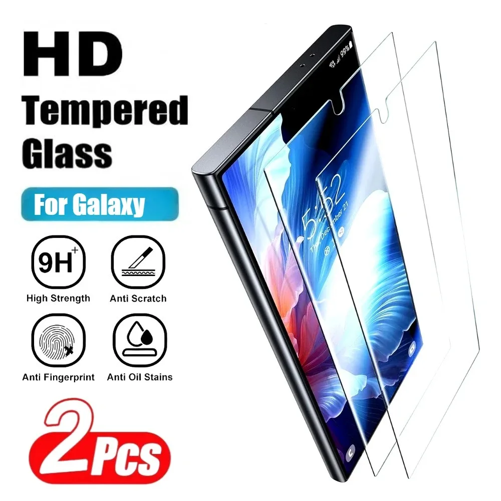 2Pcs Ultra Clear Tempered Glass for Samsung Galaxy S25 S24 Ultra S23 S21 Plus S23 S24 FE S25 Edge Anti-Scratch Screen Protector