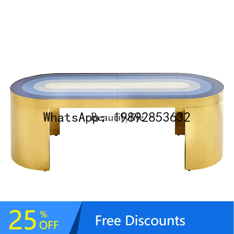 

HH -American light luxury semi-circular coffee table