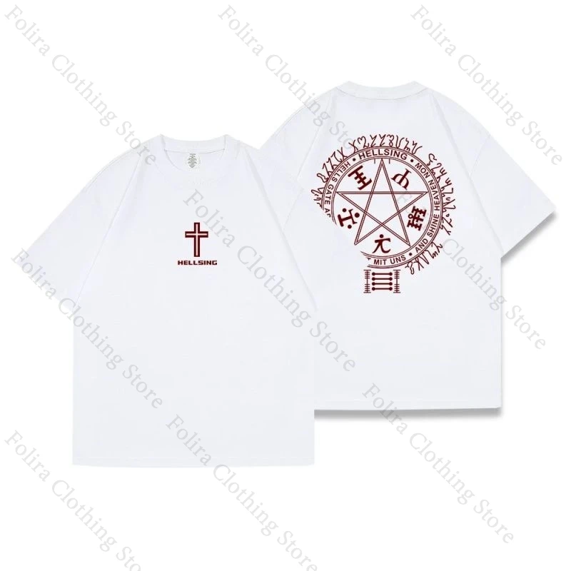 Anime Hellsing Series Print T-shirt Cotton Summer Tee Short Sleeve Tops Men's T-shirt Daily Summer Clothes T Shirt for Men Women view 3