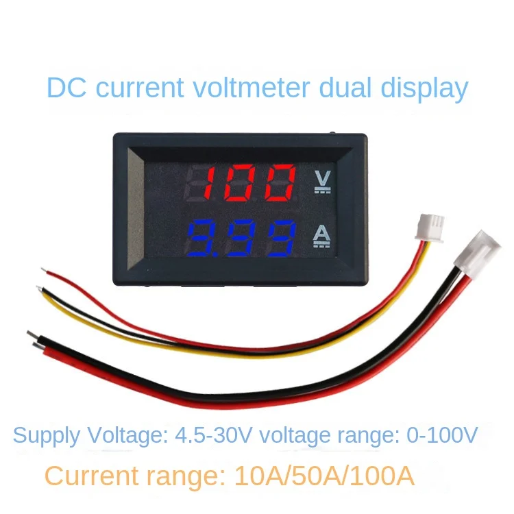 

DC0-100V / 10A 50A 100A Led DC Dual Display Digital Current and Voltage Meter Digital Meter Head Voltage Meters Tools