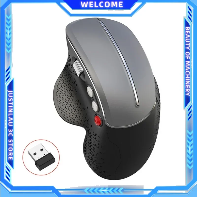 2.4G Wireless Mouse Ergonomic Vertical Mice Side Metal Roller Gaming Mouse for Official Home Laptop Computer PC Vertical Mouse