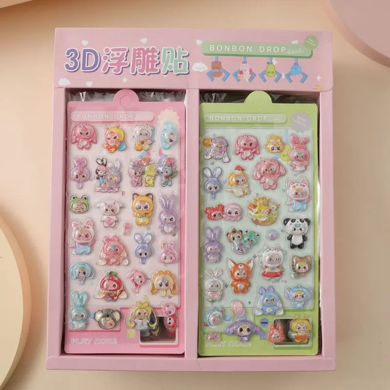 

New Arrival Cute Sanrio 3d Luminous Water Stickers Children'S Cartoon Relief Sticker Pull Tab Fun Educational Stationery