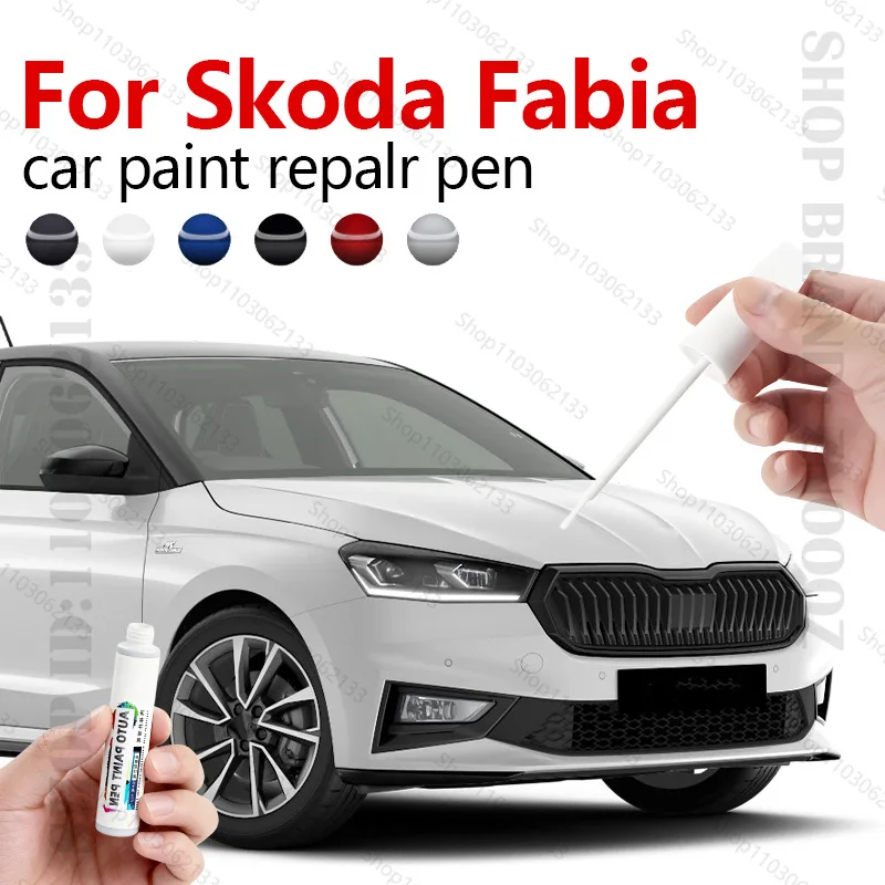 For Skoda Fabia 1999-2025 6Y 5J NJ HB Paint Repair Pen Touch Up Scratch Remover DIY Auto Accessories Black White Silver Blue Red