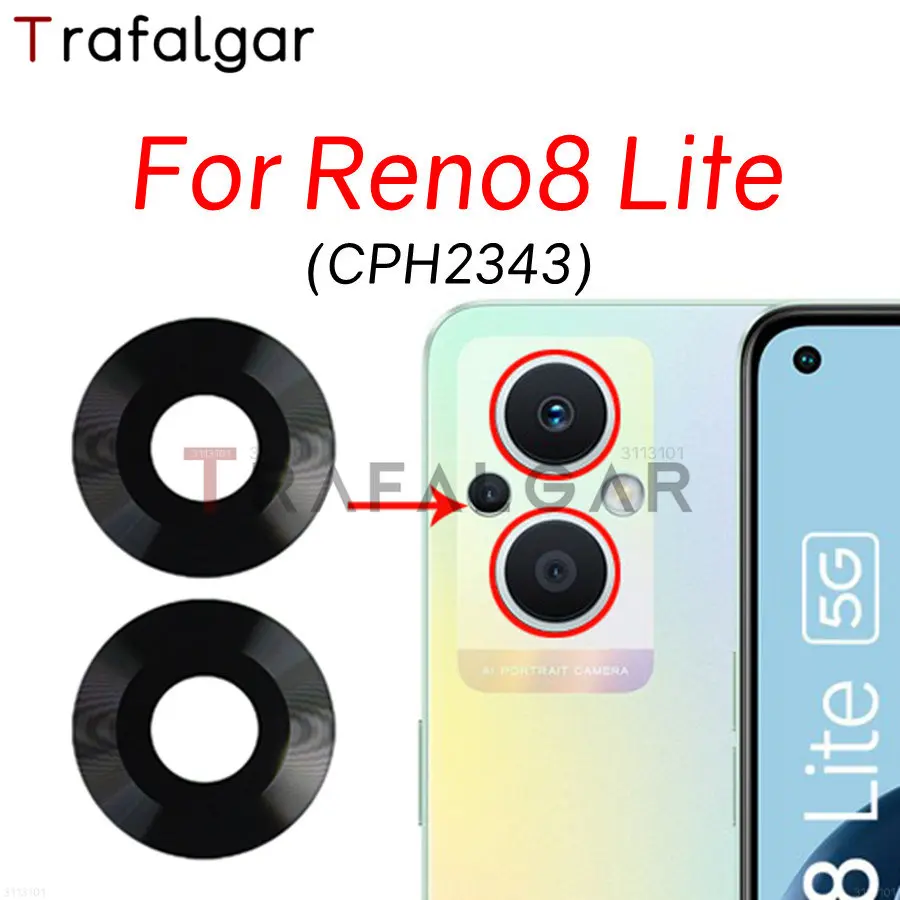 Rear Back Camera Glass Lens For OPPO Reno 8 Lite Reno8 Lite 5G CPH2343 Replacement With Adhesive Sticker