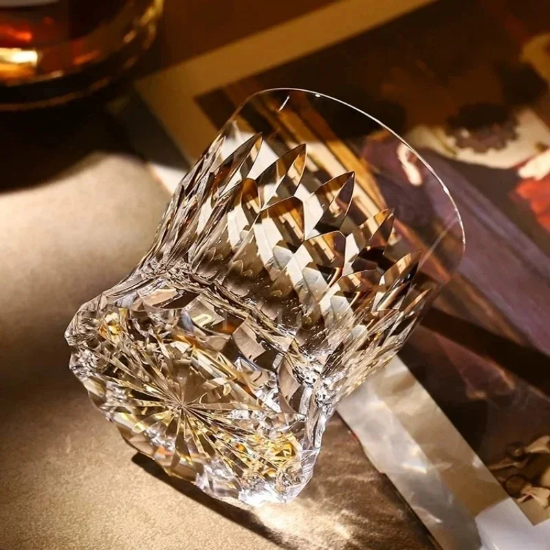 Gaius Julius Caesar K9 Crystal Cup Upscale Classical Whiskey Glass Diamond Cut Brandy Liquor Wine Snifter Best Gift For Dad Boss