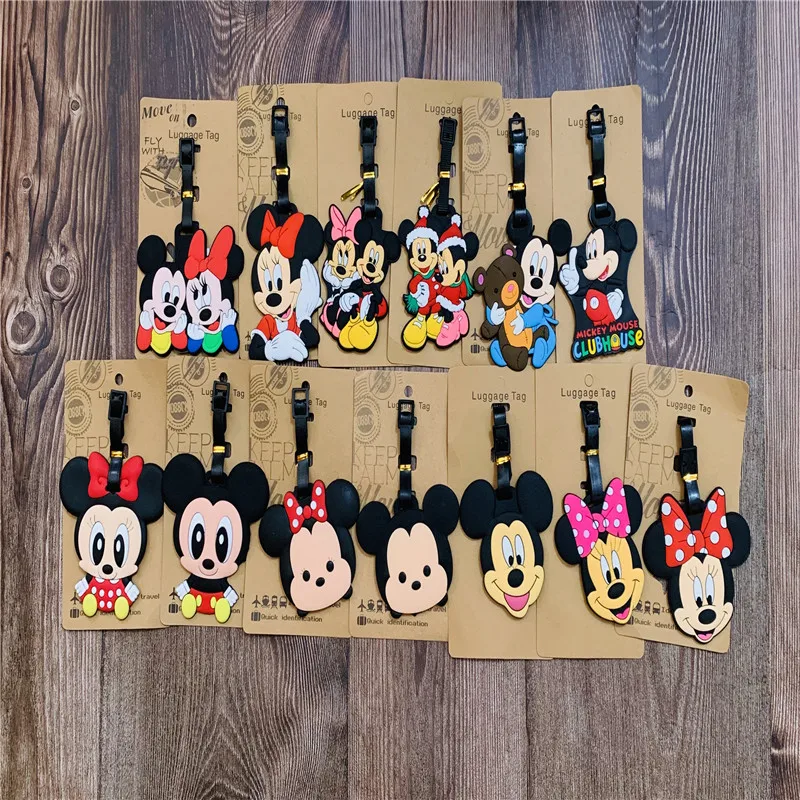 Disney Mickey Minnie 8872 Anime Luggage Tags Cartoon Suitcase Tag Travel Accessories Bag Holder Label Birthday Gift