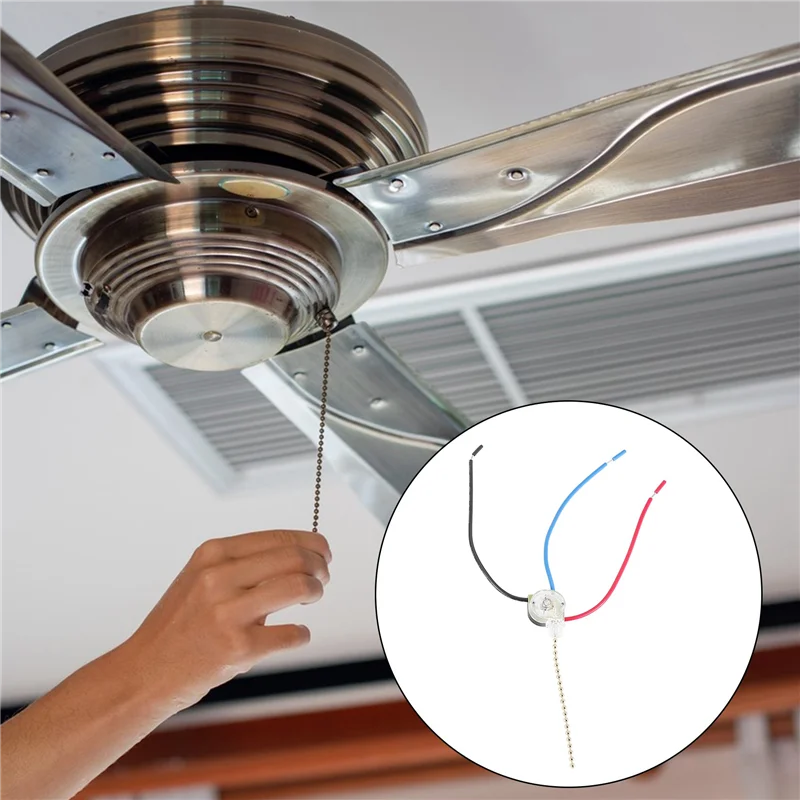 F-T Paquete de 3 interruptores de luz para ventilador de techo, interruptor de ventilador de ZE-110, interruptor de ventilador de velocidad de 3 vías, reemplazo de interruptor de cadena de tracción de techo
