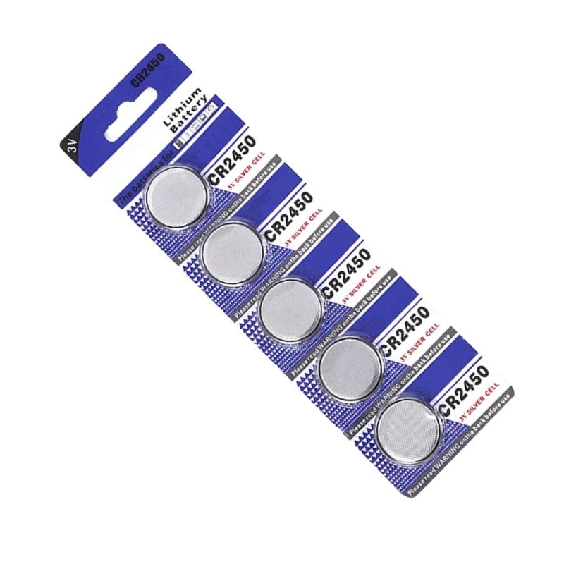 Pack of 5pc/10pc CR2450 Button Coin Cells Batteries CR2450 3V Lithium Battery for Watches, Calculators, and More Drop Shipping