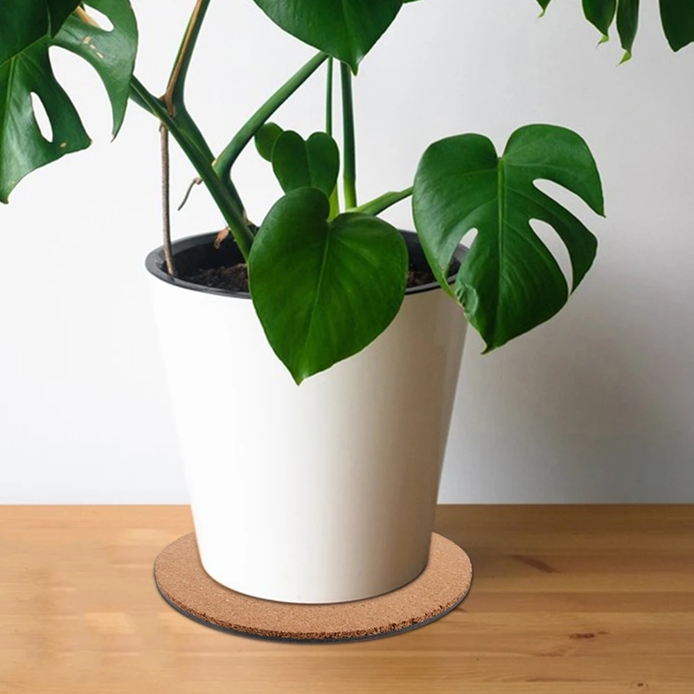 

6pcs Flower Pot Base Mats Pot Cork Mats Thick Plant Coasters Non Slip Floor Protection Mat for Garden Use