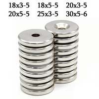 Super Strong Round Neodymium Magnet Powerful with holes Magnets N35 Permanent Magnetic NdfeB Refrigerator Magnet 20x3-5 25x3-5mm